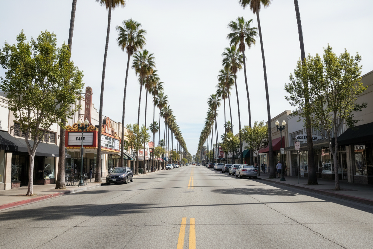 Calle Ontario CA cielo blanco